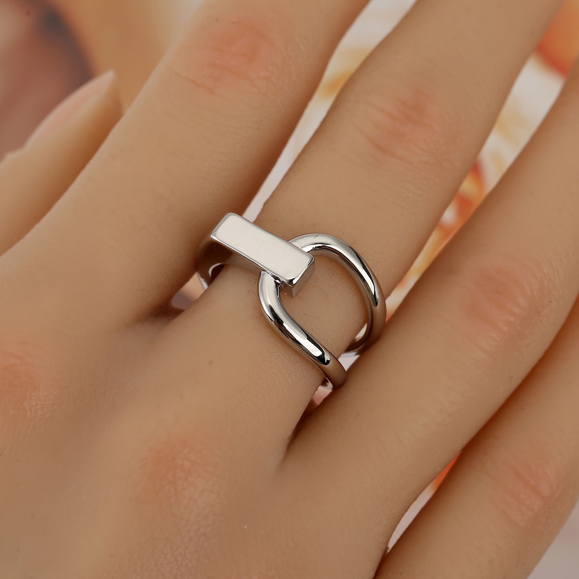 European & American Fashion Copper Minimalist Adjustable Open Ring